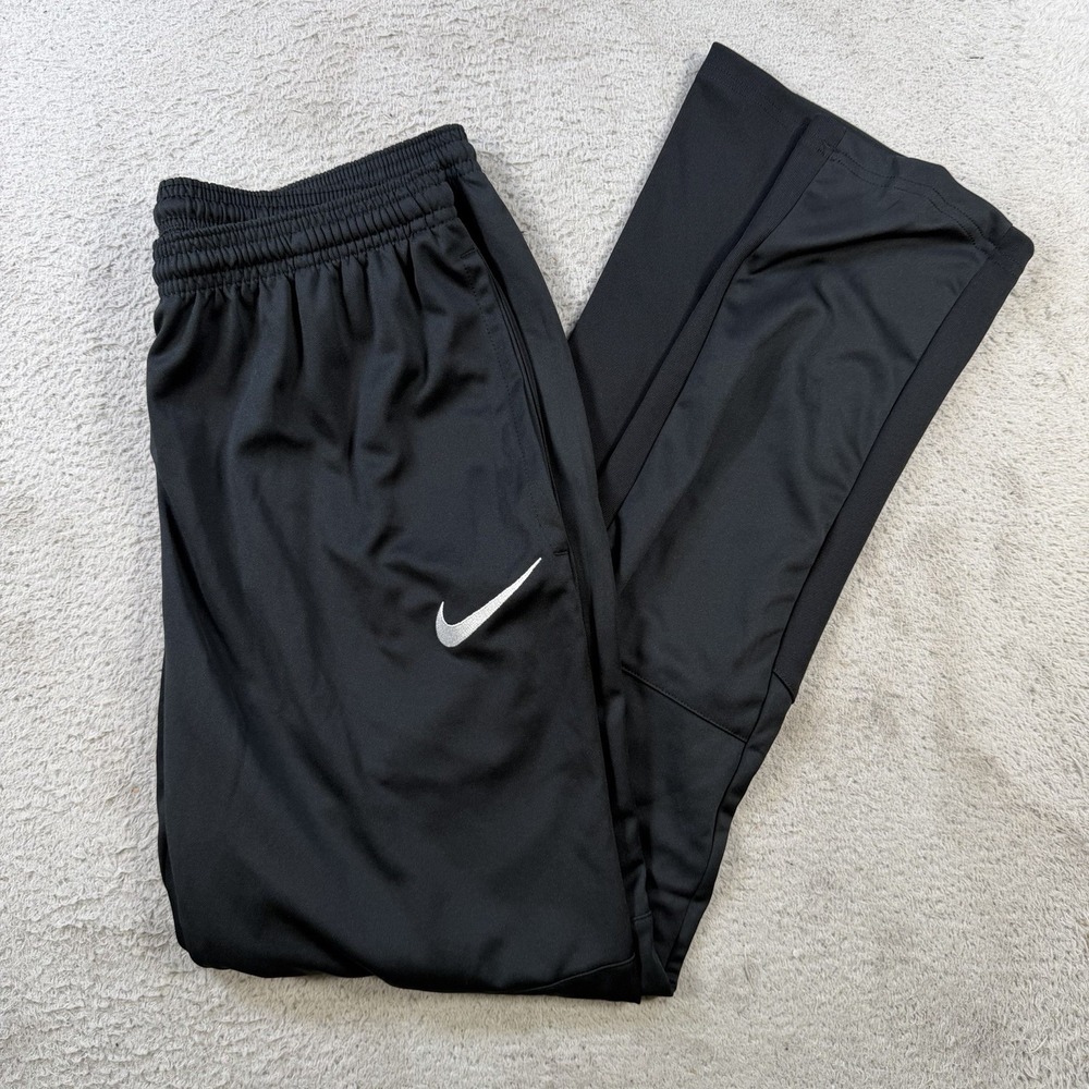 Nike Track Pants Mens Medium Black Dri-Fit Gym Training Drawstring Pocket Active
